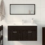 Juego de muebles de baño 2 pcs Roble Negro Madera contrachapada