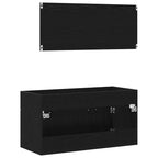 Juego de muebles de baño 2 pcs Roble Negro Madera contrachapada