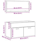 Juego de muebles de baño 2 pcs Roble Negro Madera contrachapada