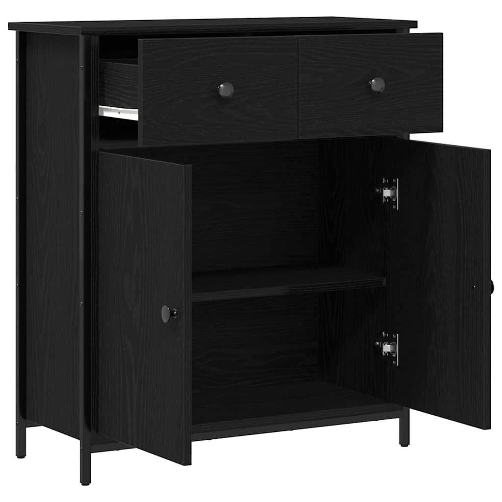 Aparador Roble Negro 70 x 30 x 80 cm Madera de ingeniería