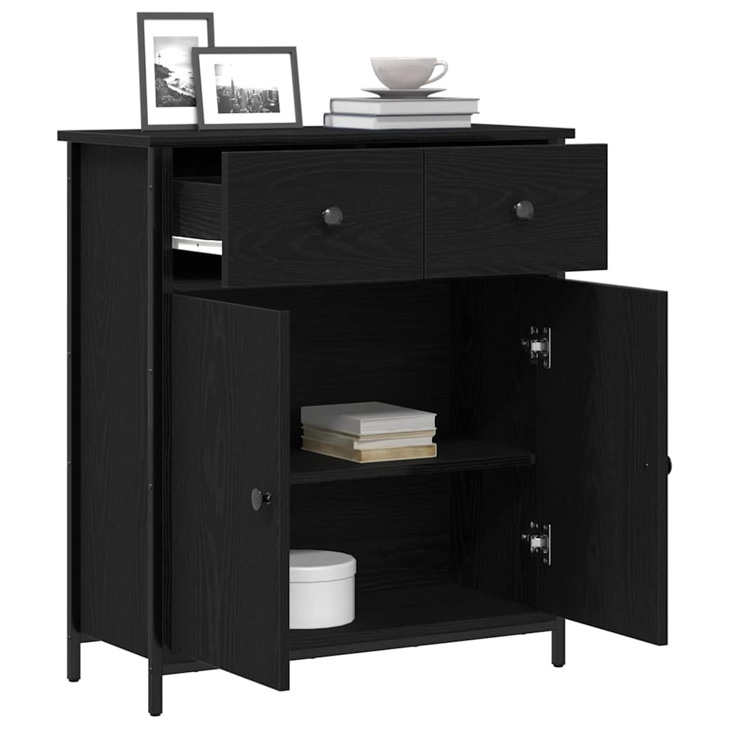 Aparador Roble Negro 70 x 30 x 80 cm Madera de ingeniería