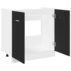 Mueble Bajo para Fregadero Roble Negro 80x46x81,5 cm Madera Ingenierizada