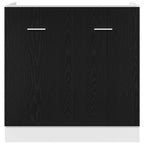 Mueble Bajo para Fregadero Roble Negro 80x46x81,5 cm Madera Ingenierizada