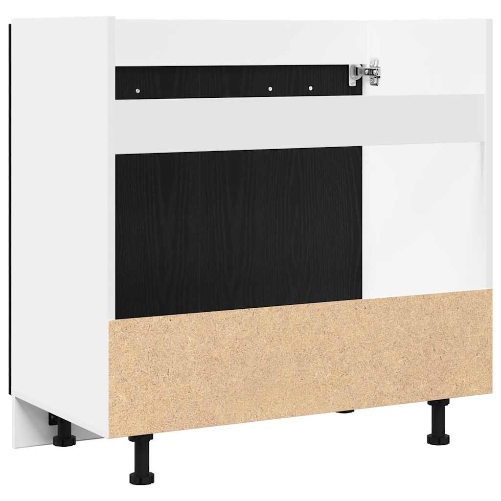 Mueble Bajo para Fregadero Roble Negro 80x46x81,5 cm Madera Ingenierizada