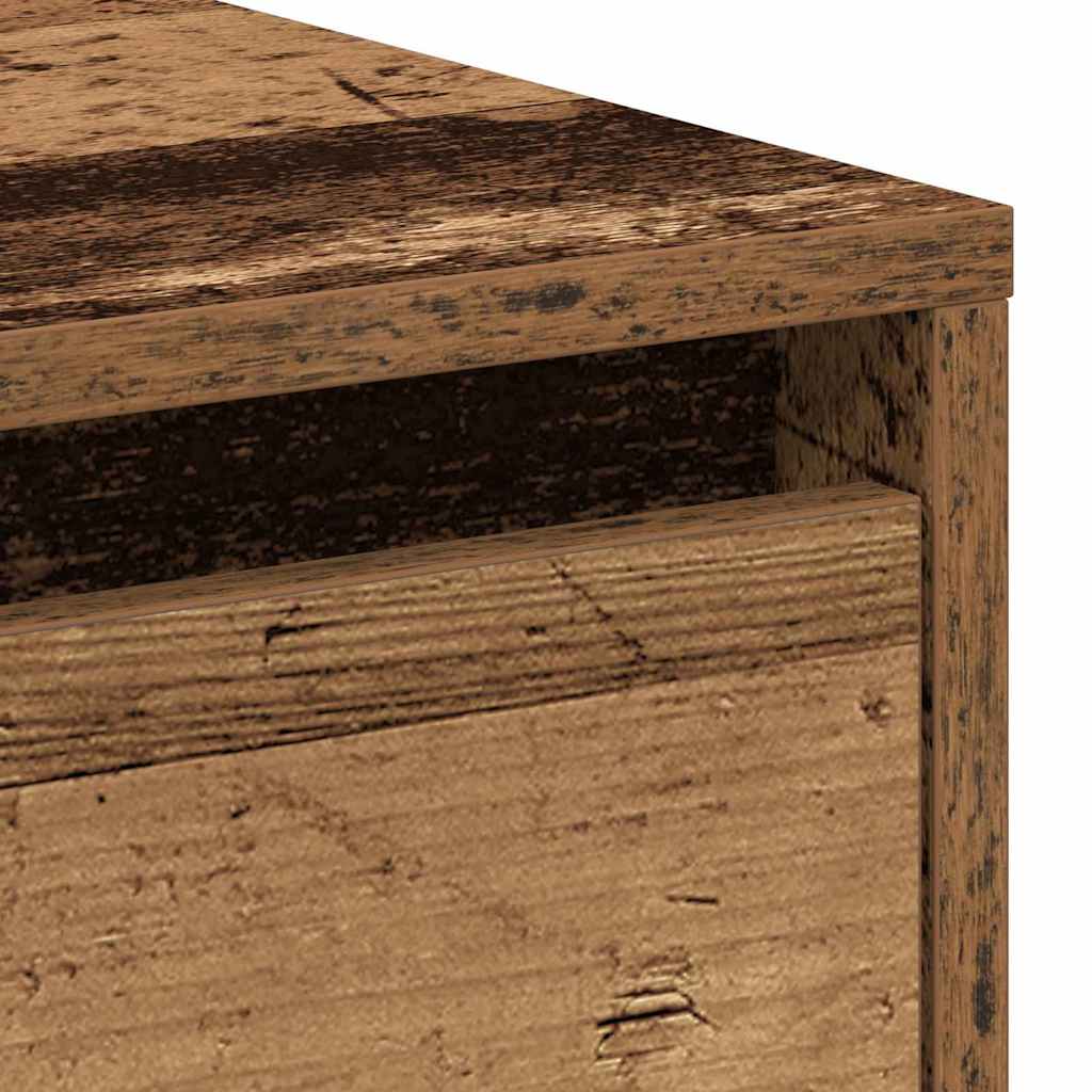 Mesita de Noche con cajón 2 pcs Madera vieja 45 x 34 x 44 cm