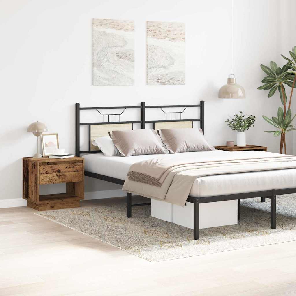 Mesita de Noche con cajón 2 pcs Madera vieja 45 x 34 x 44 cm