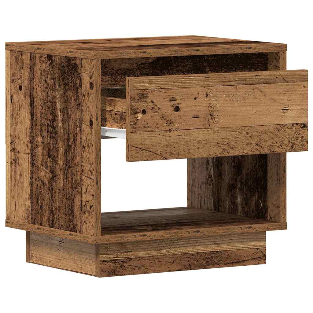 Mesita de Noche con cajón 2 pcs Madera vieja 45 x 34 x 44 cm