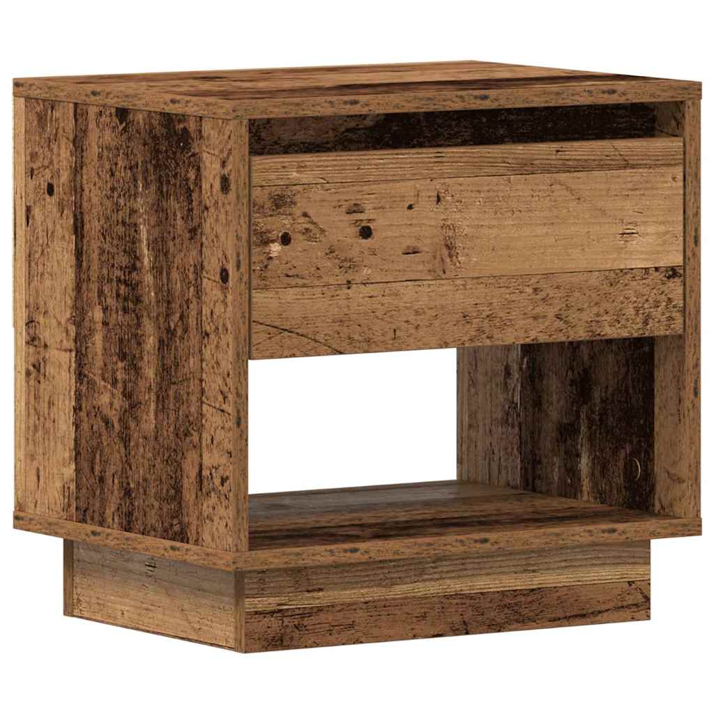 Mesita de Noche con cajón 2 pcs Madera vieja 45 x 34 x 44 cm