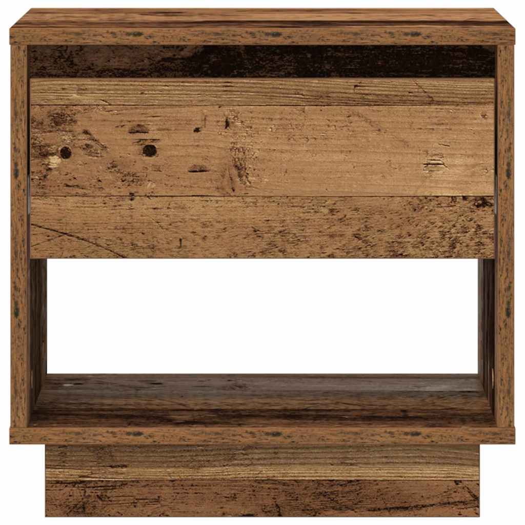 Mesita de Noche con cajón 2 pcs Madera vieja 45 x 34 x 44 cm