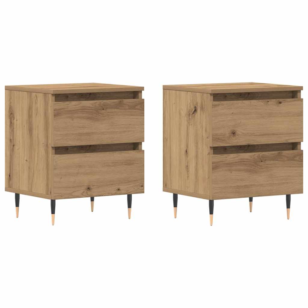 Armario de Noche 2 pcs Roble artesanal 40 x 35 x 50 cm