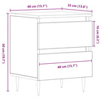 Armario de Noche 2 pcs Roble artesanal 40 x 35 x 50 cm