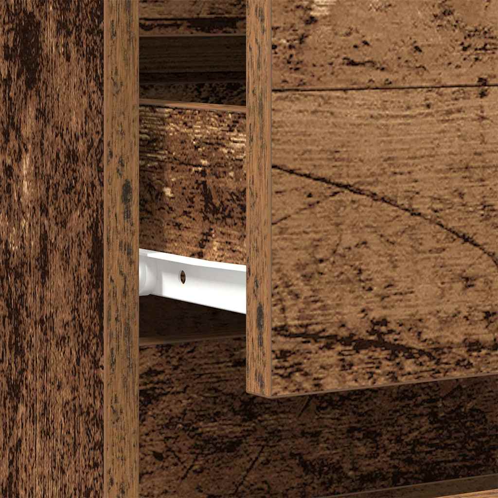 Armario de Noche con cajón 2 pcs Madera vieja 40 x 35 x 50 cm