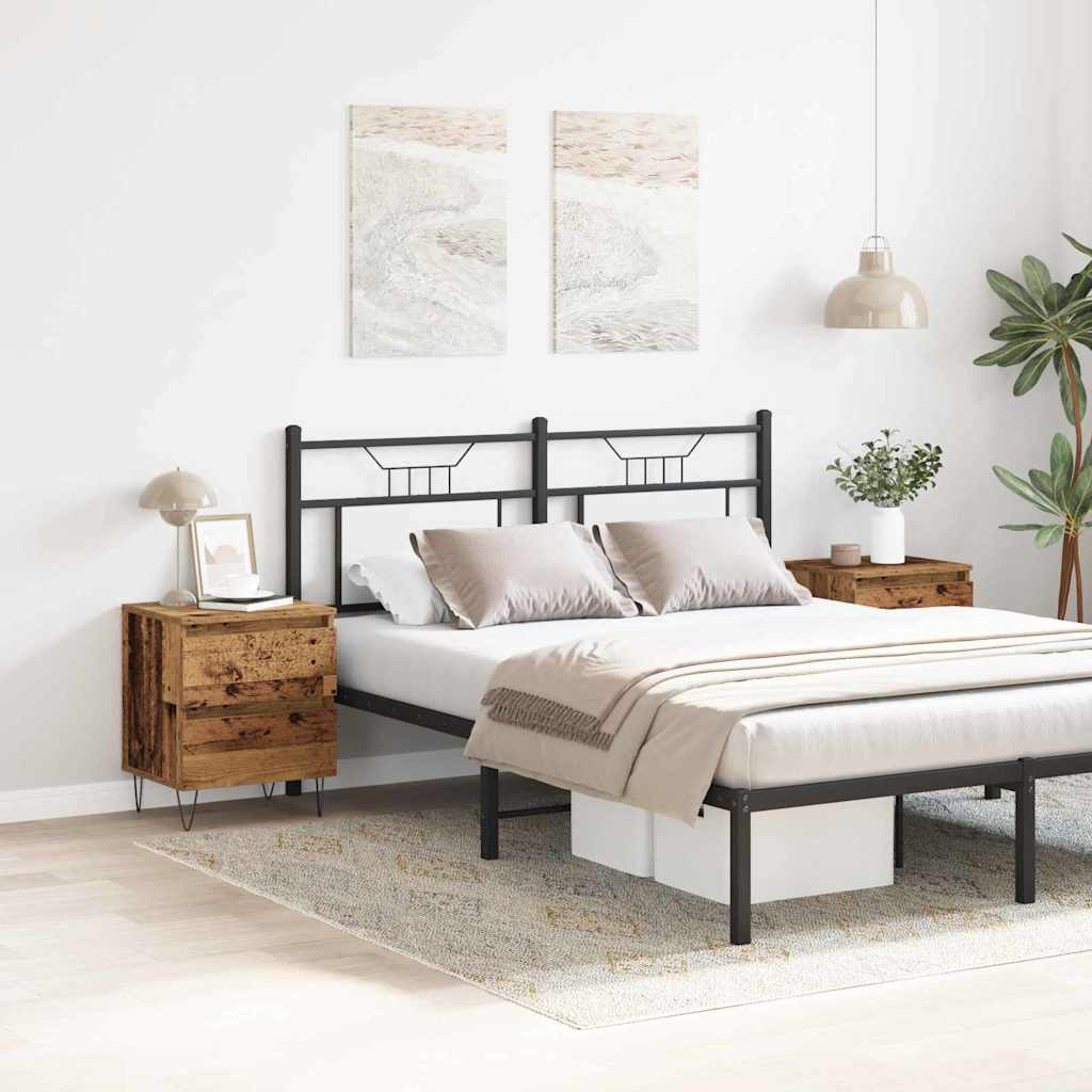 Armario de Noche con cajón 2 pcs Madera vieja 40 x 35 x 50 cm