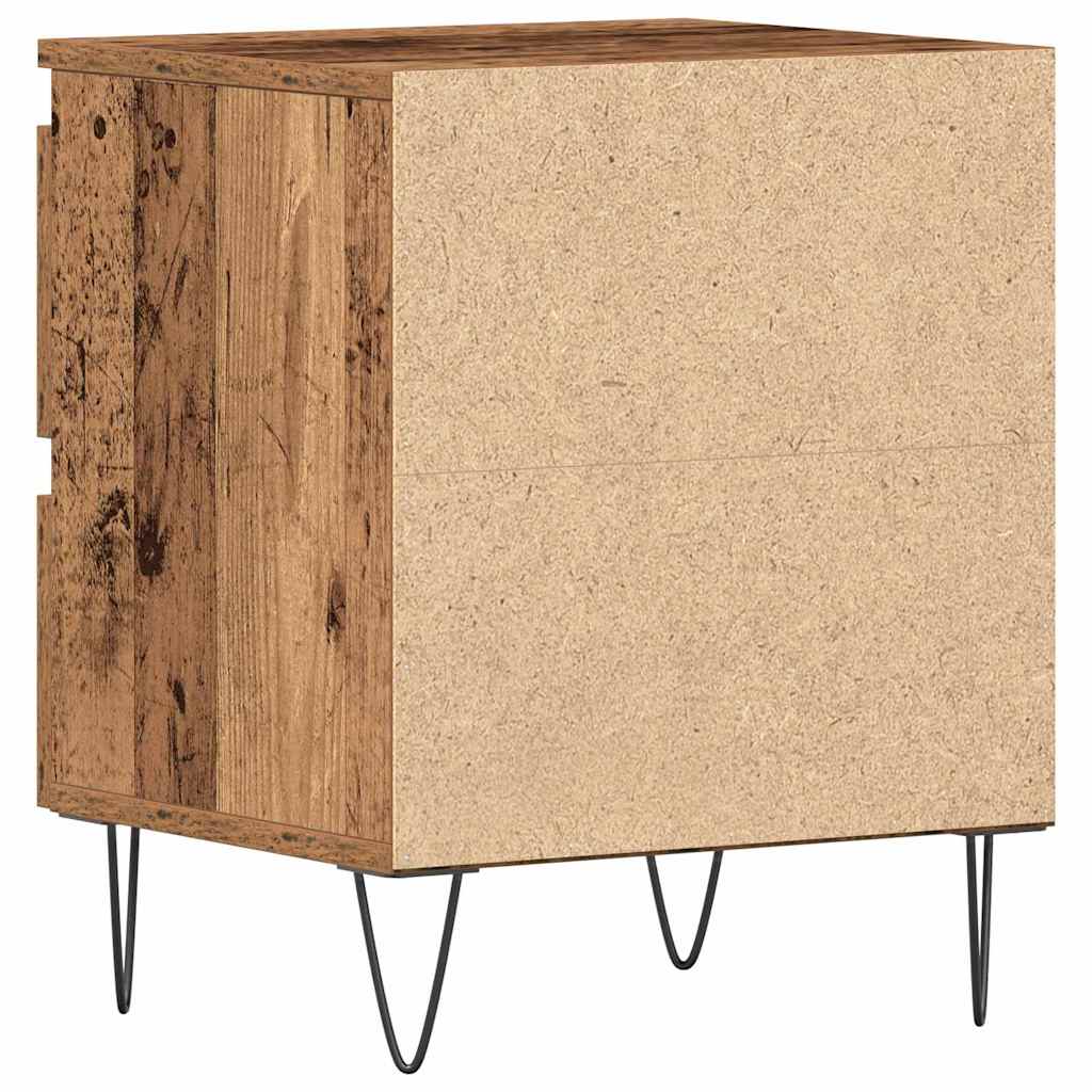 Armario de Noche con cajón 2 pcs Madera vieja 40 x 35 x 50 cm