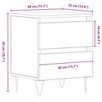 Armario de Noche con cajón 2 pcs Madera vieja 40 x 35 x 50 cm