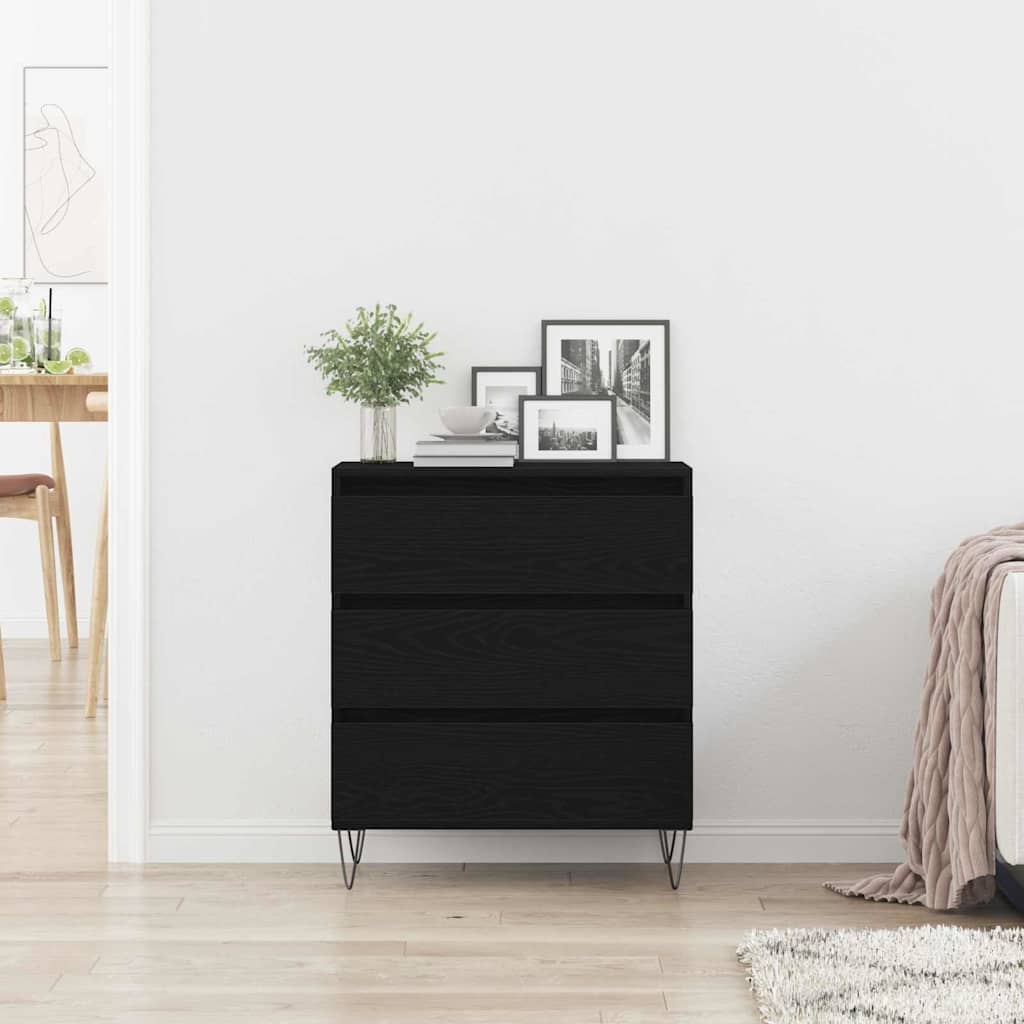 Aparador Roble Negro 60 x 35 x 70 cm Madera de ingeniería
