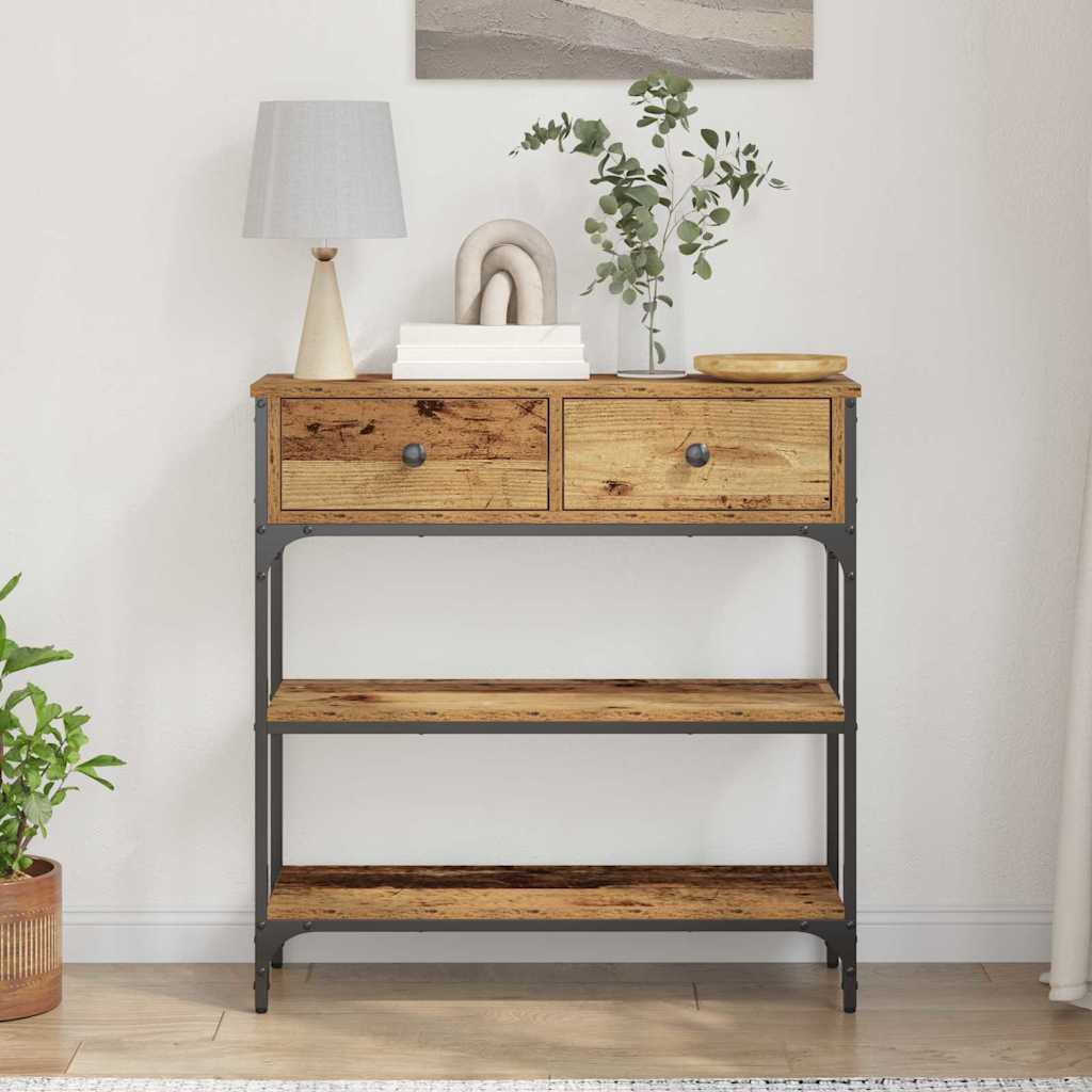 Mesa Consola con cajón Madera vieja 72.5 x 25 x 75 cm