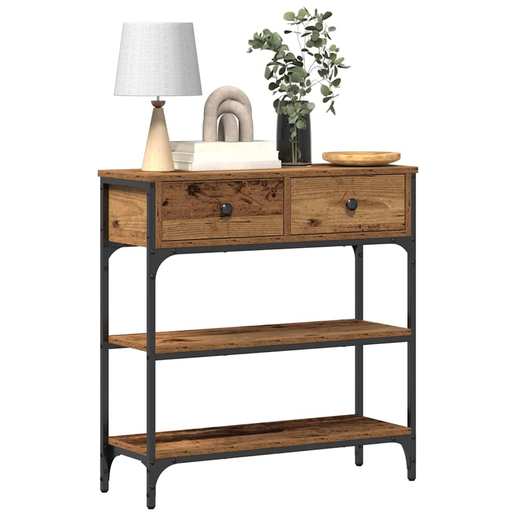 Mesa Consola con cajón Madera vieja 72.5 x 25 x 75 cm