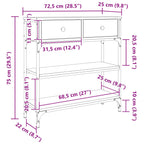 Mesa Consola con cajón Madera vieja 72.5 x 25 x 75 cm