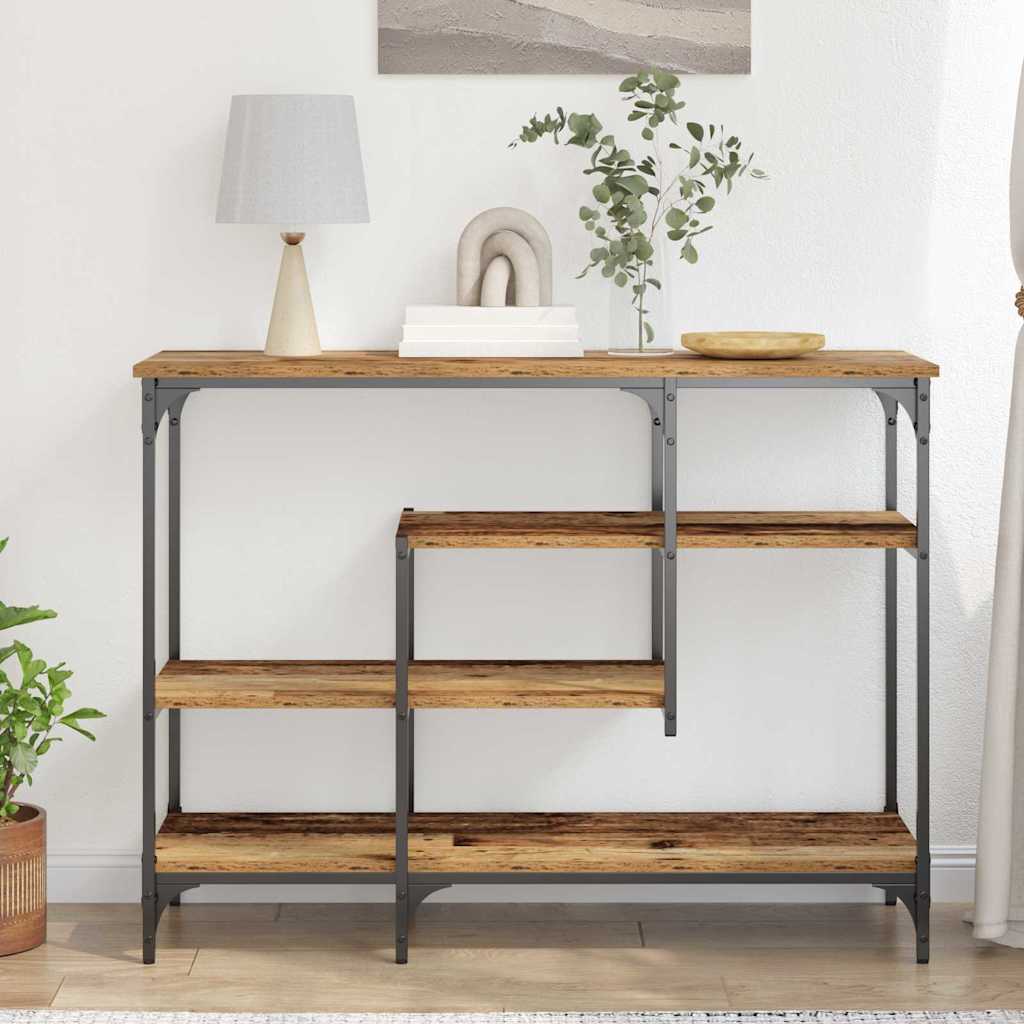Mesa Consola con estante Madera vieja 100 x 35 x 75 cm