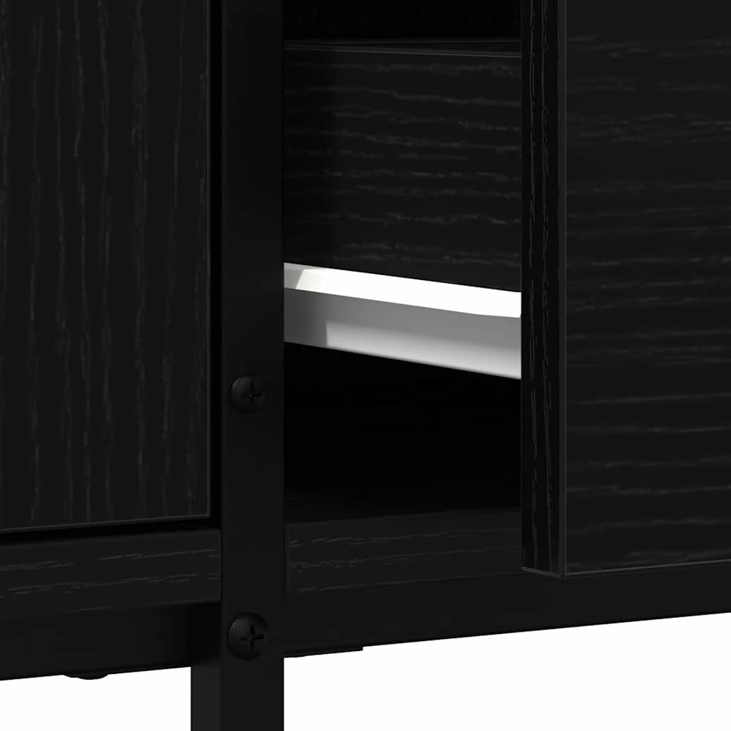 Mueble de TV Roble negro 200 x 25 x 44 cm Madera de ingeniería