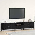 Mueble de TV Roble negro 200 x 25 x 44 cm Madera de ingeniería
