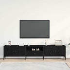 Mueble de TV Roble negro 200 x 25 x 44 cm Madera de ingeniería