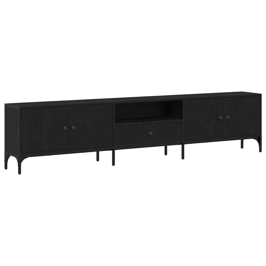 Mueble de TV Roble negro 200 x 25 x 44 cm Madera de ingeniería