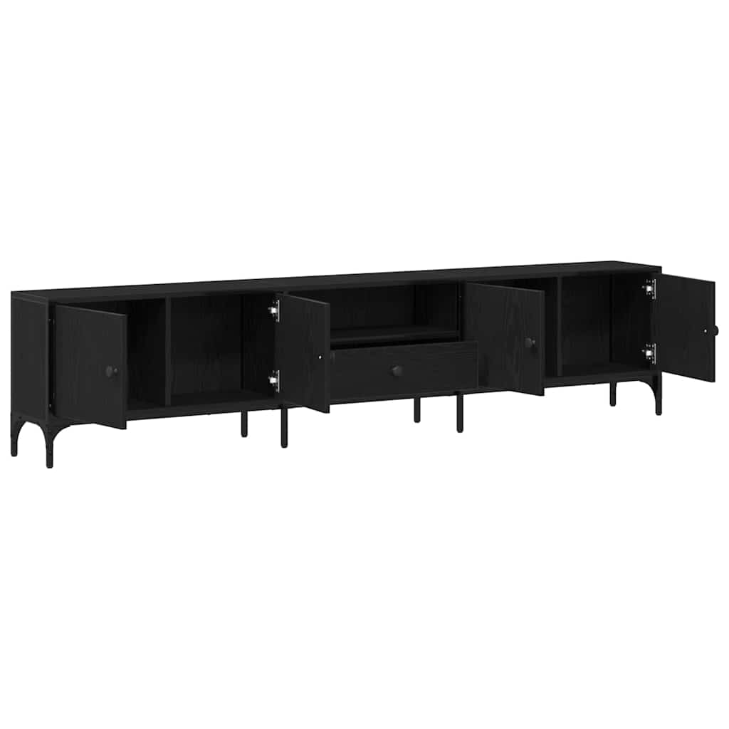 Mueble de TV Roble negro 200 x 25 x 44 cm Madera de ingeniería