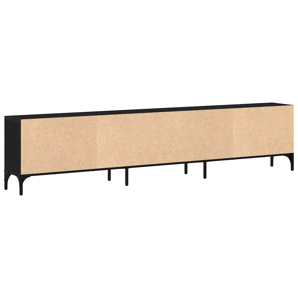 Mueble de TV Roble negro 200 x 25 x 44 cm Madera de ingeniería