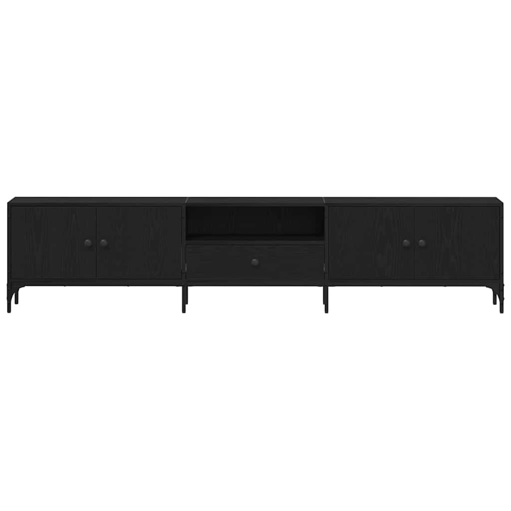 Mueble de TV Roble negro 200 x 25 x 44 cm Madera de ingeniería