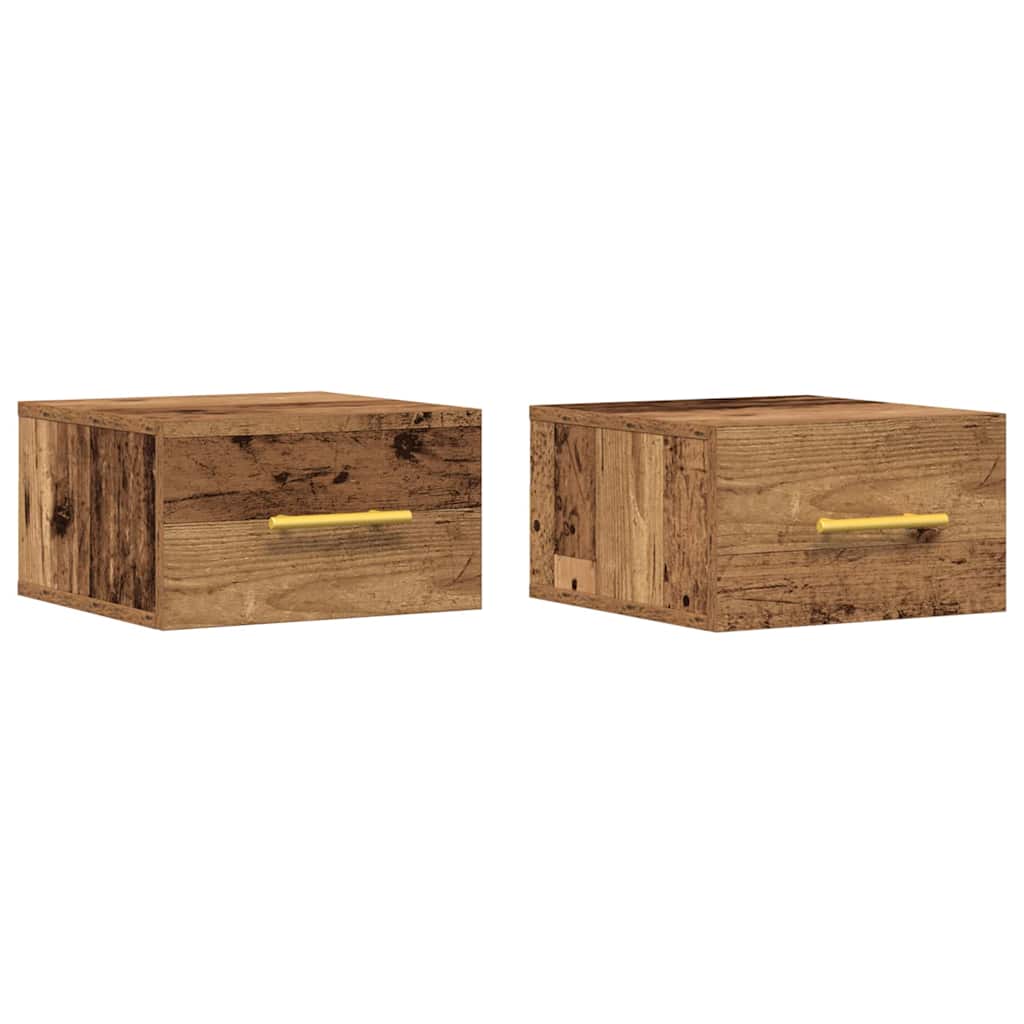 Armario de Noche 2 pcs Madera vieja 35 x 35 x 20 cm