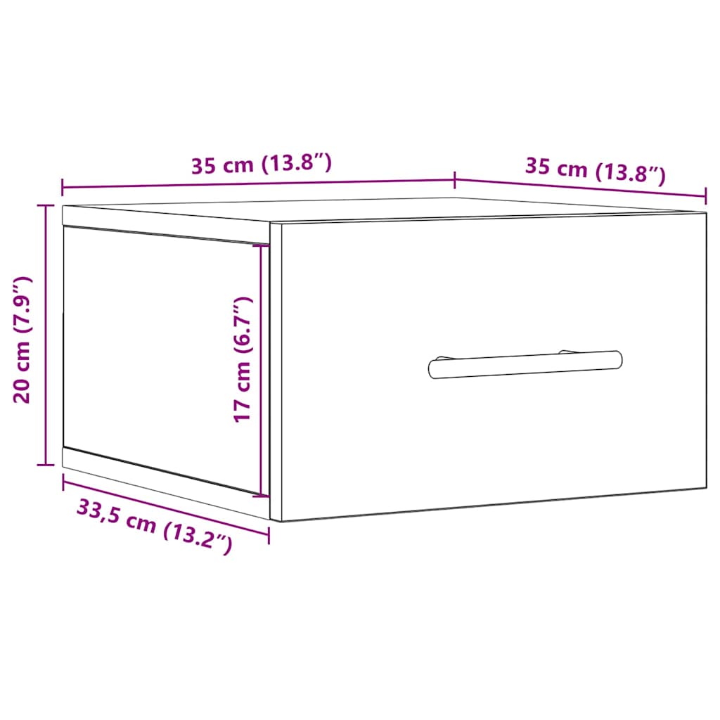 Armario de Noche 2 pcs Madera vieja 35 x 35 x 20 cm
