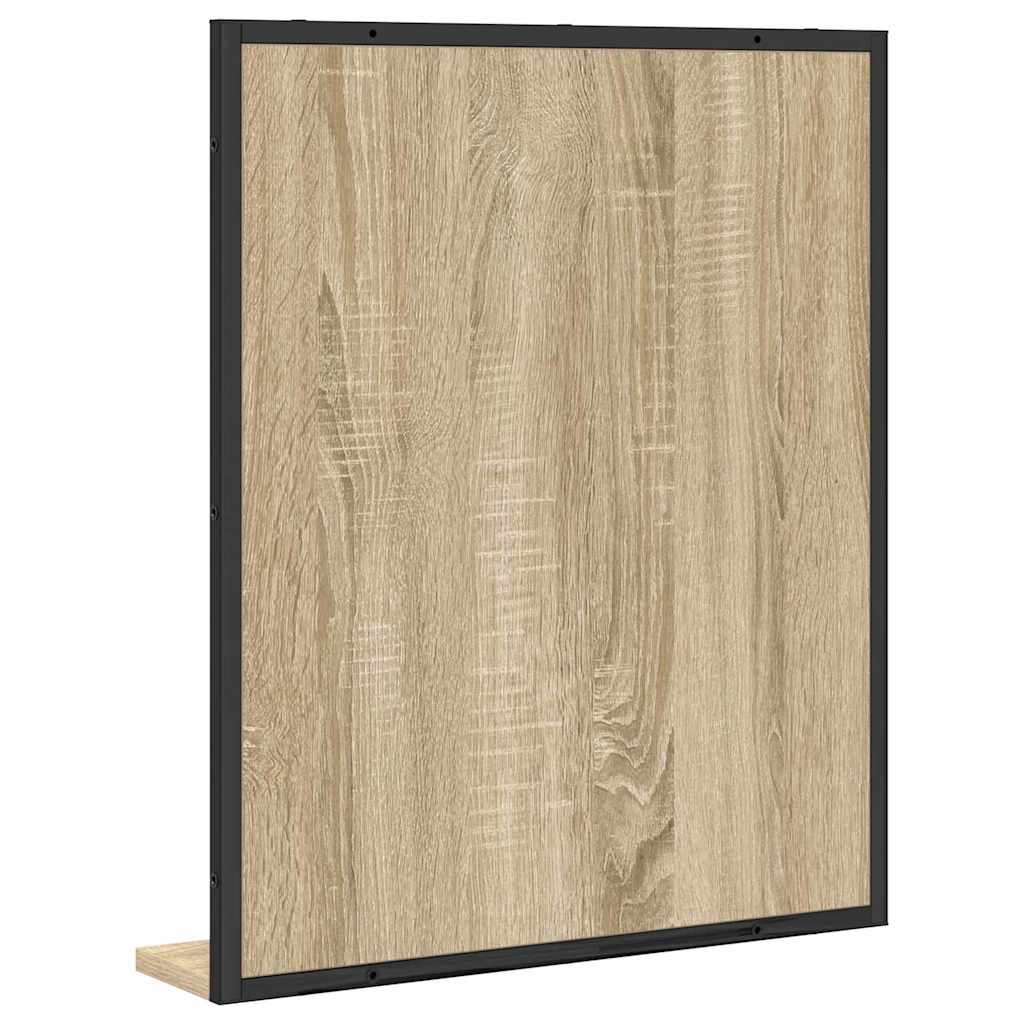 Espejo de baño con estante con espejo Negro 50 x 12 x 60 cm