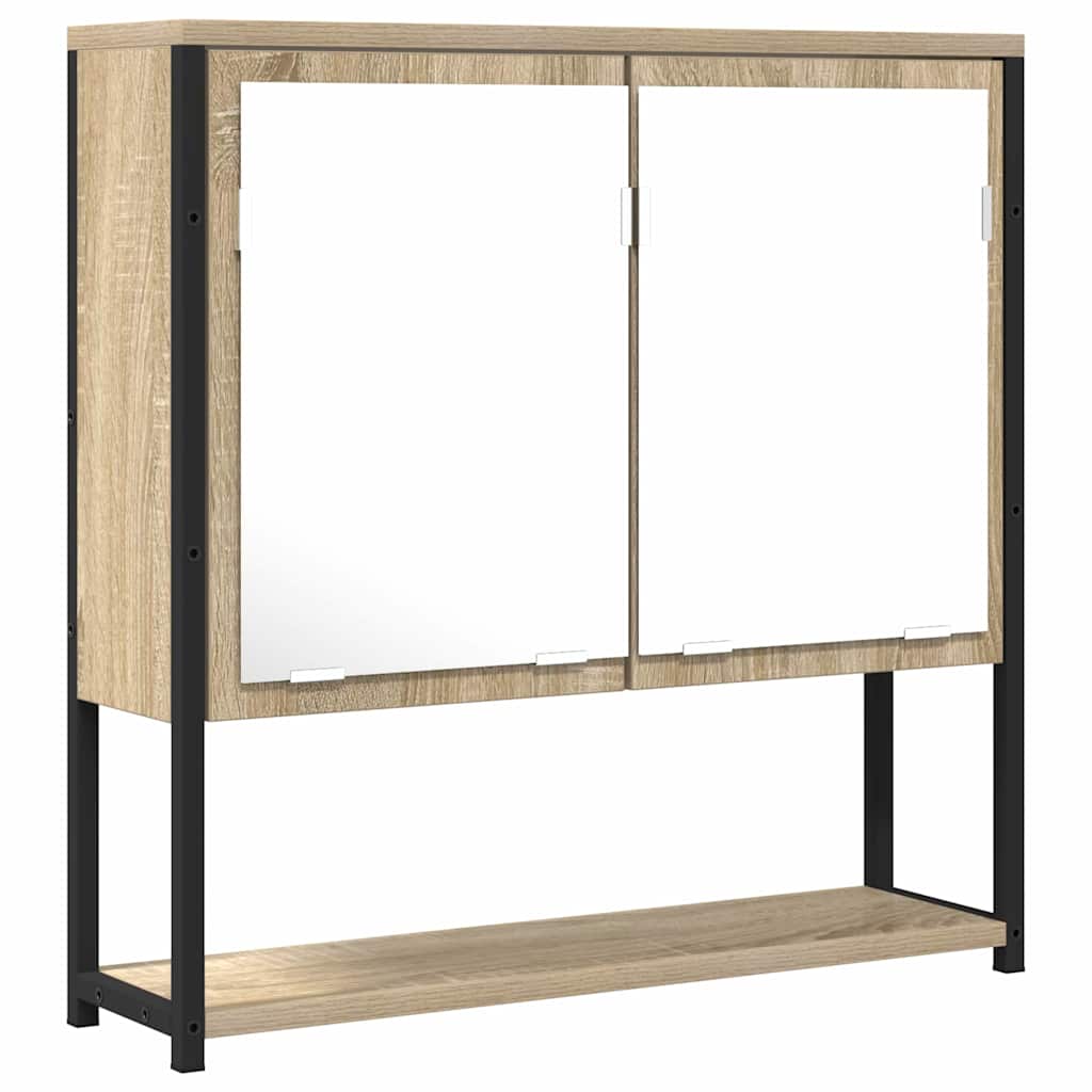 Espejo de baño con estante con espejo Beige 60 x 16 x 60 cm