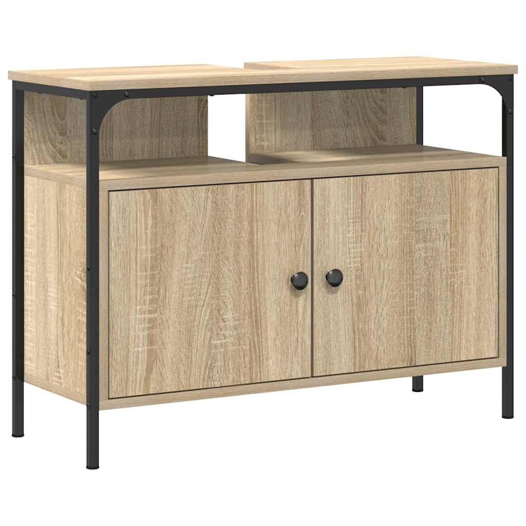 Gabinete de Lavabo para Baño con puerta Marrón 80 x 30 x 60 cm