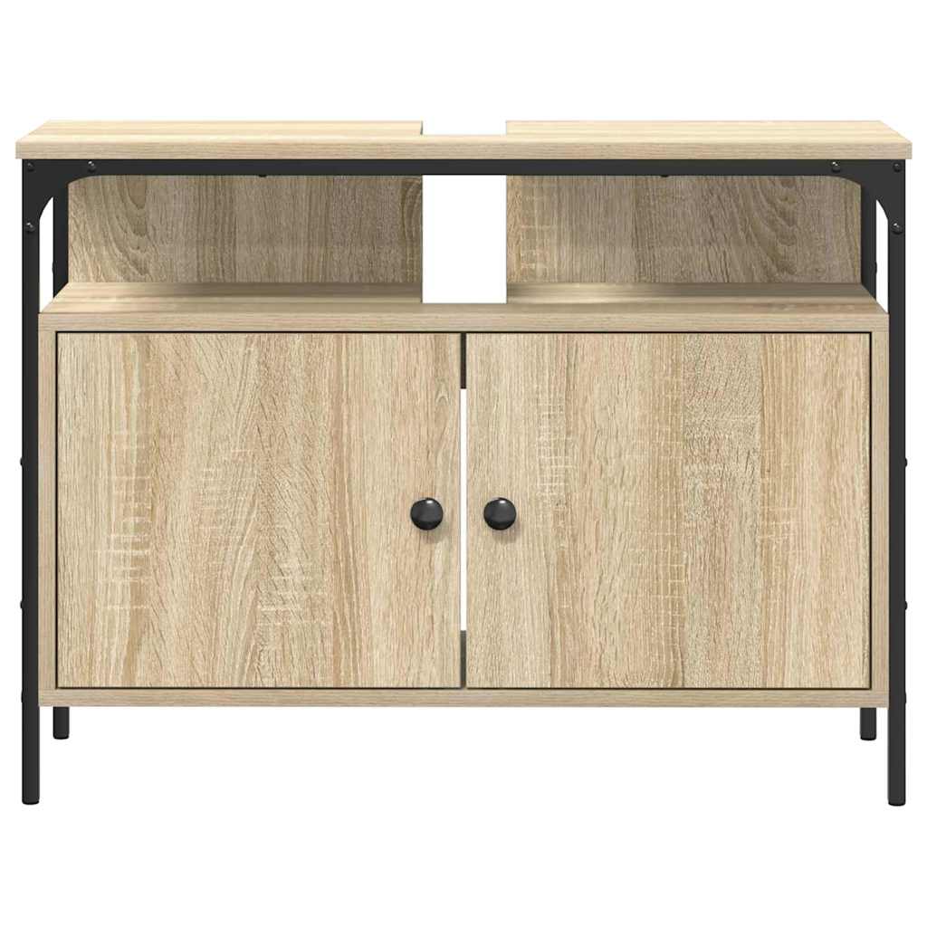 Gabinete de Lavabo para Baño con puerta Marrón 80 x 30 x 60 cm