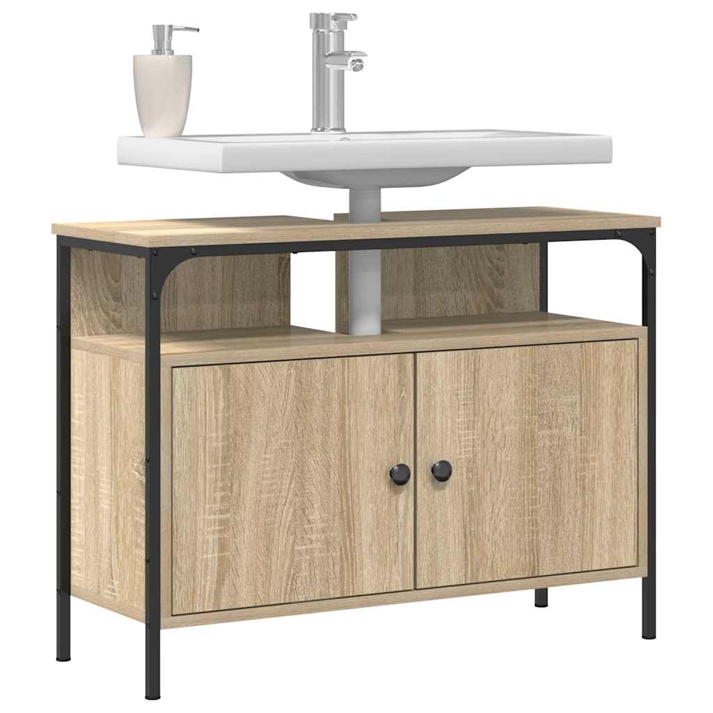Gabinete de Lavabo para Baño con puerta Marrón 80 x 30 x 60 cm