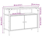 Gabinete de Lavabo para Baño con puerta Marrón 80 x 30 x 60 cm