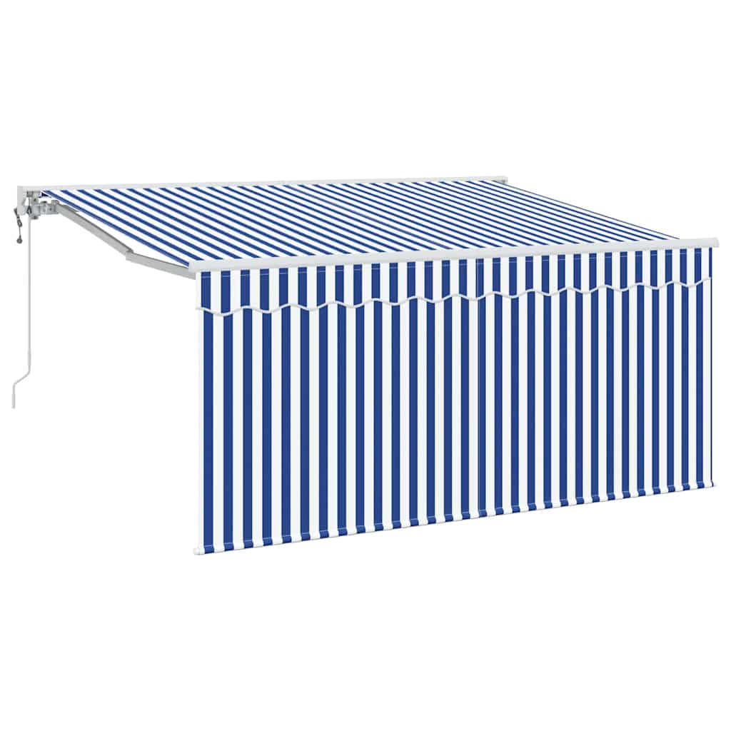 Toldo Retráctil Azul y 300 x 200 cm Poliéster y Aluminio