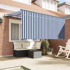 Toldo Retráctil Manual Azul y 300 x 200 cm Poliéster y Aluminio