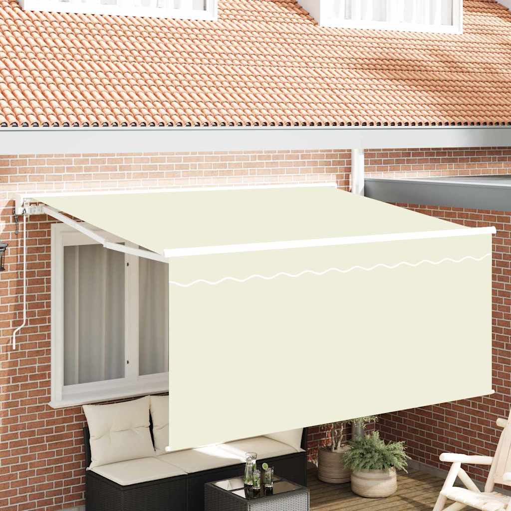 Toldo Retráctil Crema 300 x 200 cm Poliéster y Aluminio