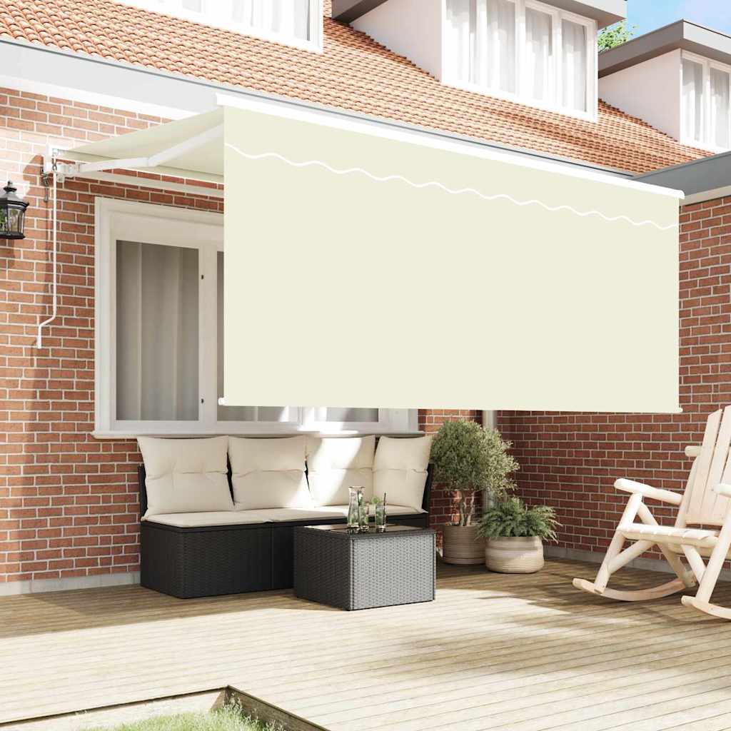 Toldo Retráctil Crema 300 x 200 cm Poliéster y Aluminio