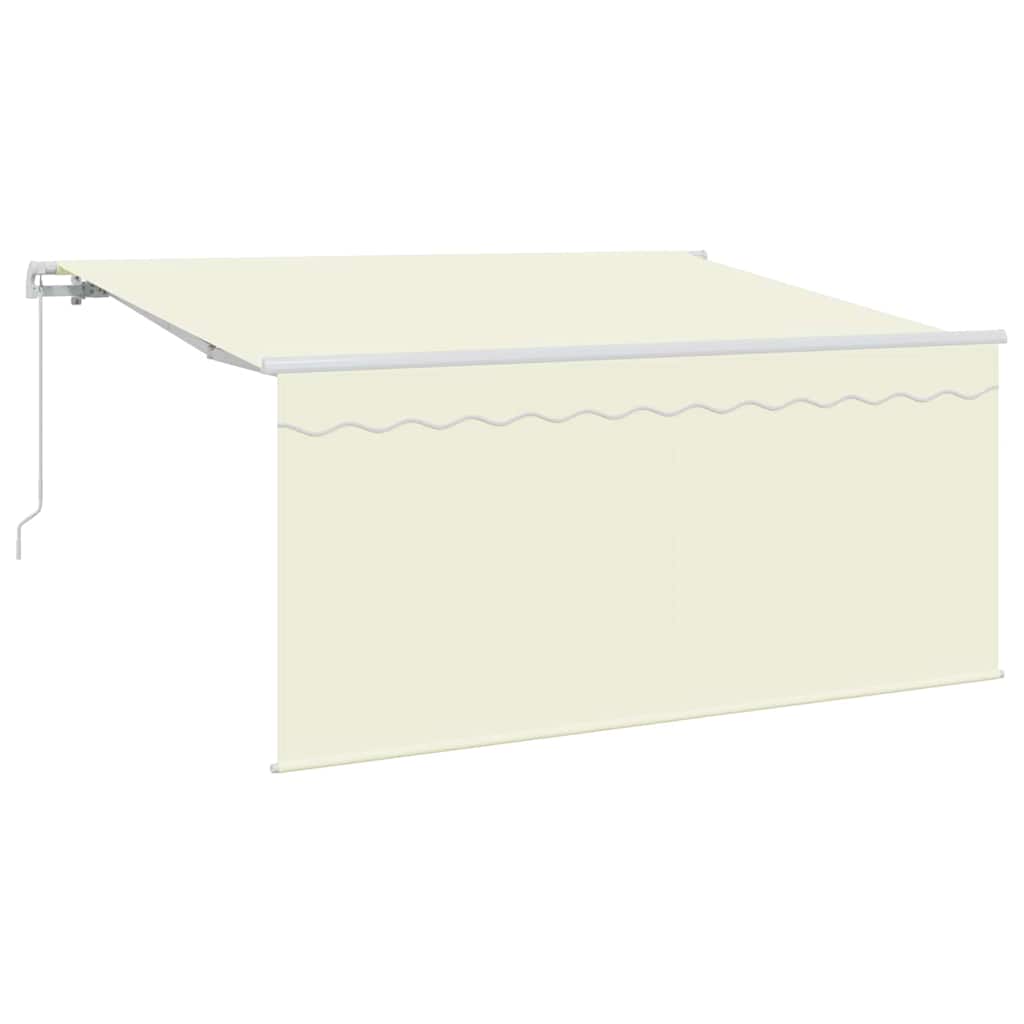 Toldo Retráctil Manual Crema 300 x 200 cm Poliéster y Aluminio