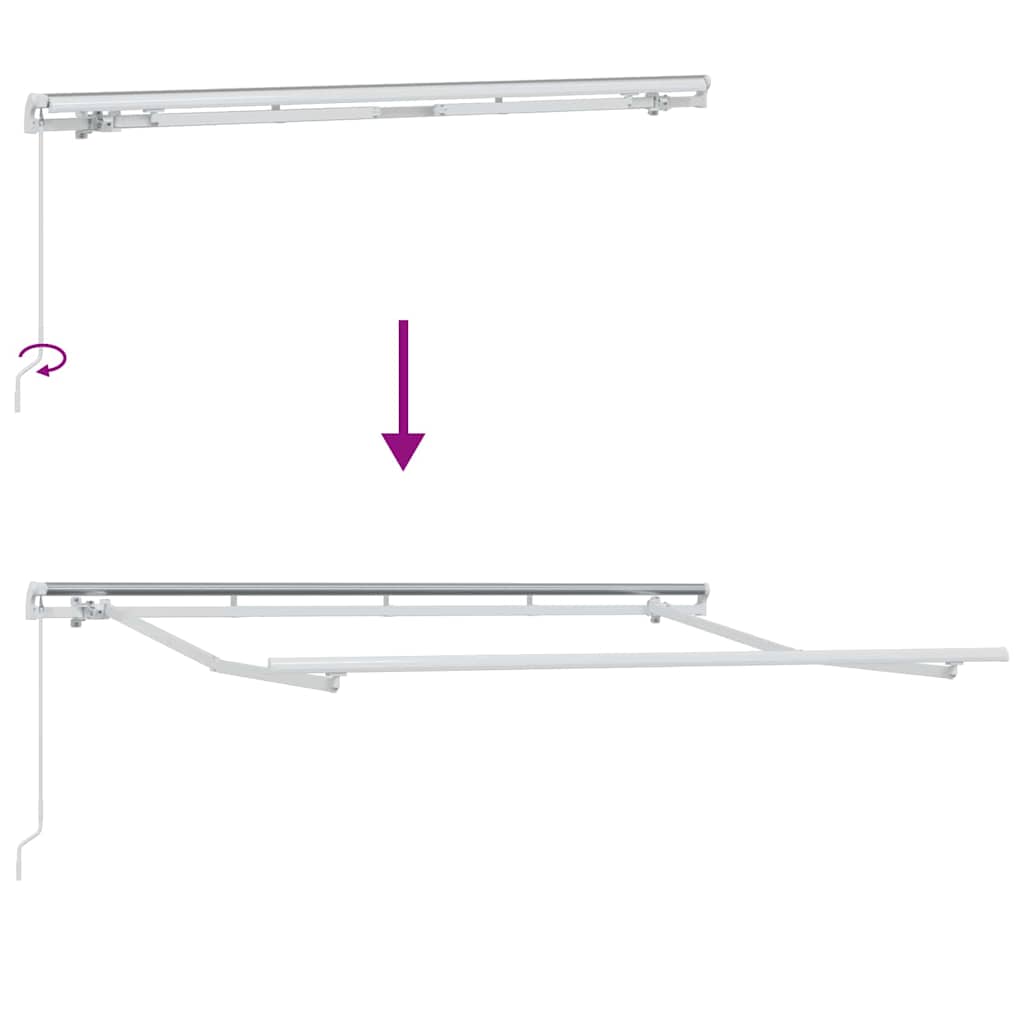 Toldo Retráctil Manual Crema 300 x 200 cm Poliéster y Aluminio
