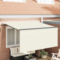 Toldo Retráctil Manual Crema 300 x 200 cm Poliéster y Aluminio