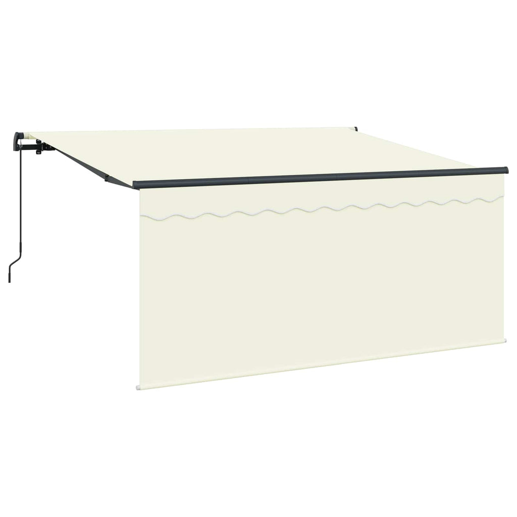 Toldo Retráctil Manual Crema 300 x 200 cm Poliéster y Aluminio