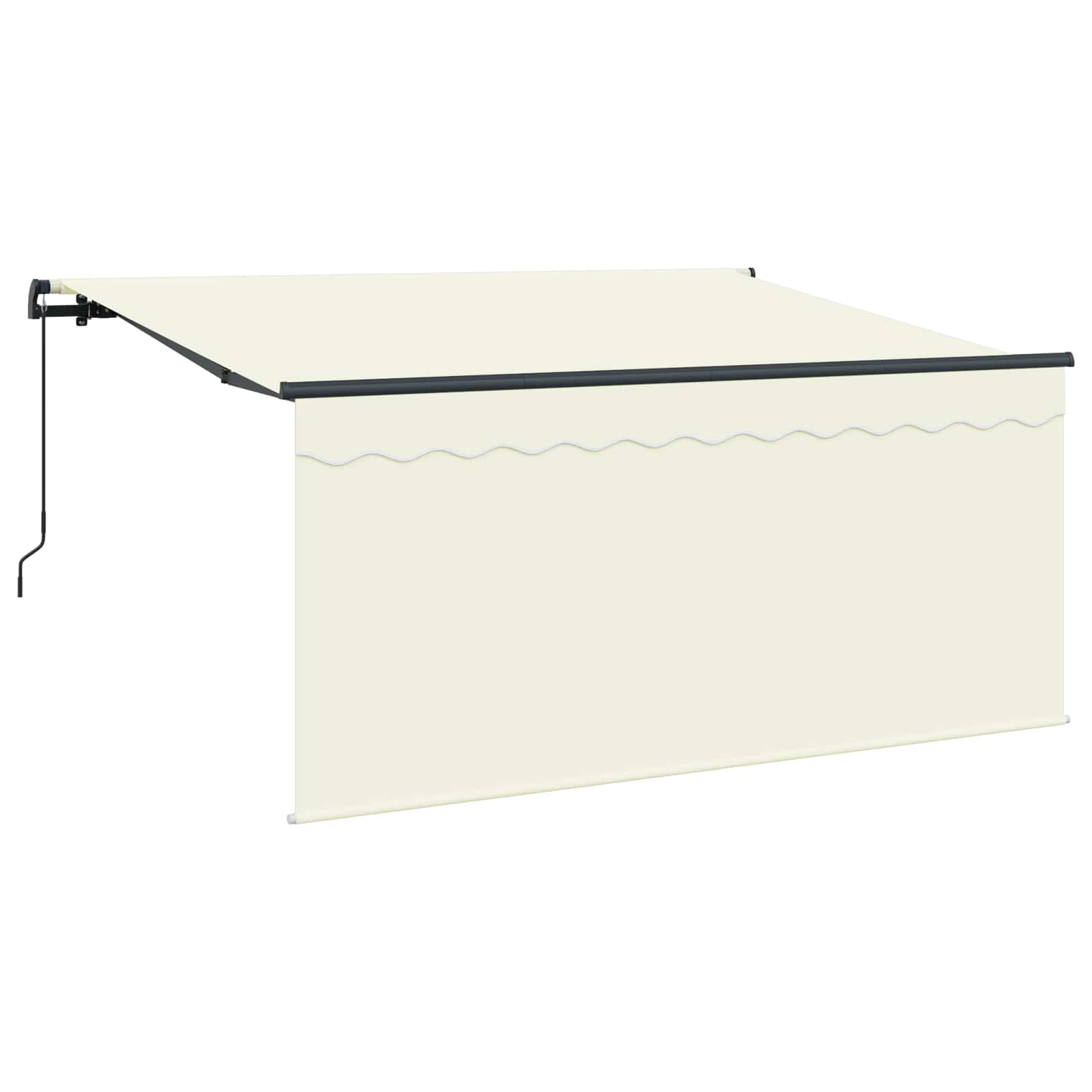 Toldo Retráctil Manual Crema 300 x 200 cm Poliéster y Aluminio