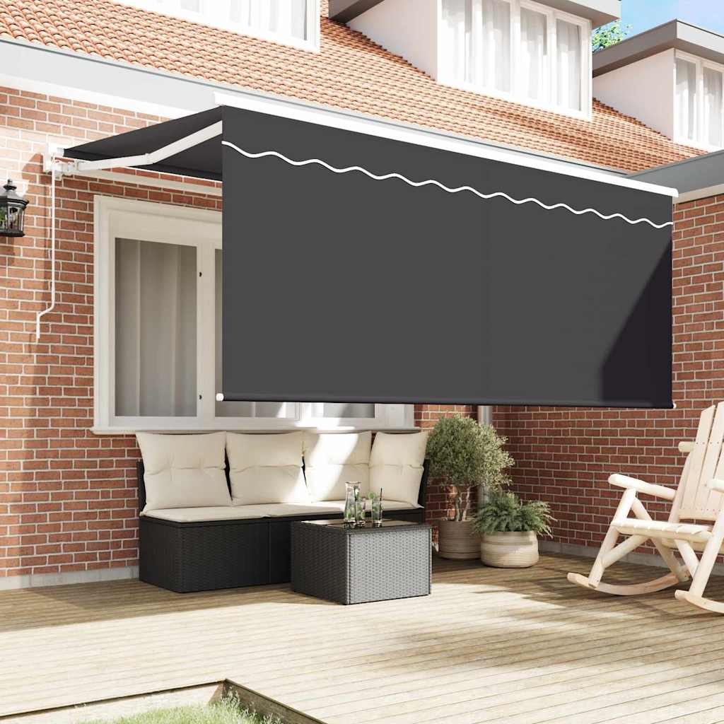 Toldo Retráctil Rayado Manual Antracita 300 x 200 cm tela