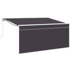 Toldo Retráctil Rayado Manual Antracita 300 x 200 cm tela